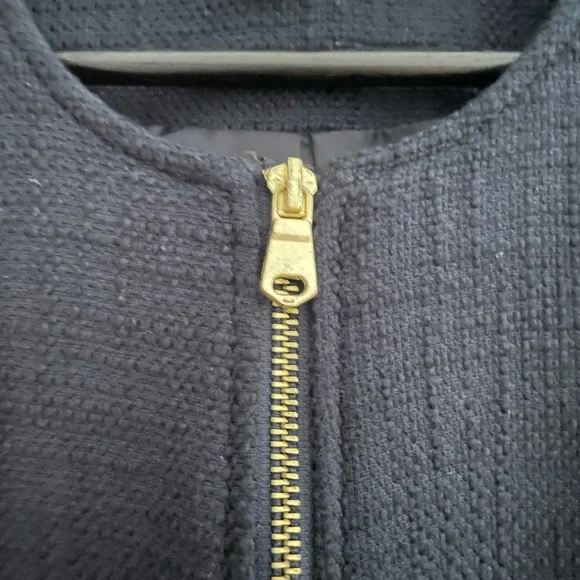 H&M Black Trench Coat with Gold Zippers + with custom Rix Rax buttons - Picture 2 of 8